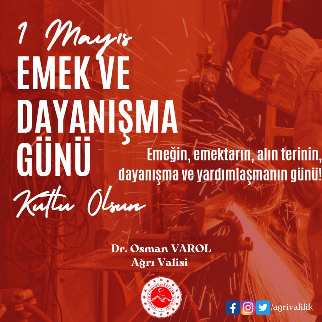 Valimiz Dr. Osman VAROL'un, 1 Mayıs Emek ve Dayanışma Günü Kutlama Mesajı 